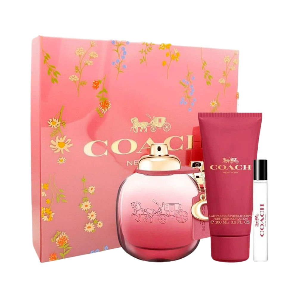 Coach Wild Rose 3 Piece 90ml Eau De Parfum